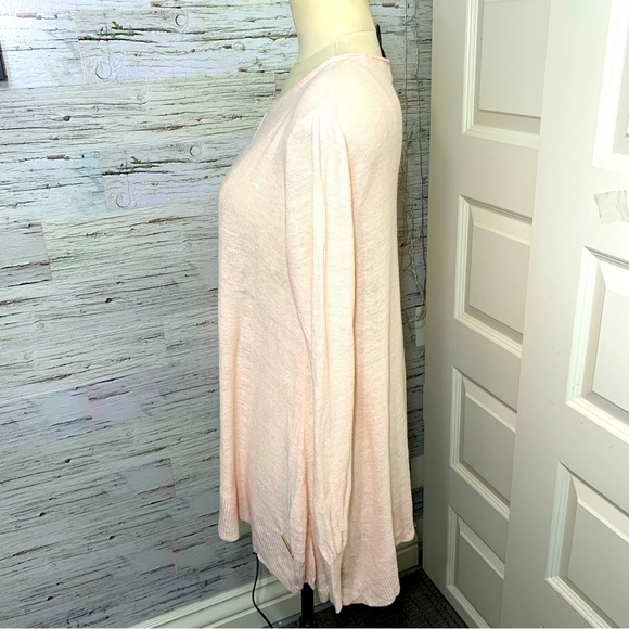 Donna Karan NY Knit Linen Pullover Sweater Sz XS Pink Peach Relaxed Round Neck - Picture 5 of 16